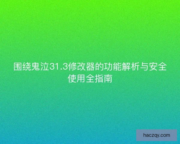 围绕鬼泣31.3修改器的功能解析与安全使用全指南